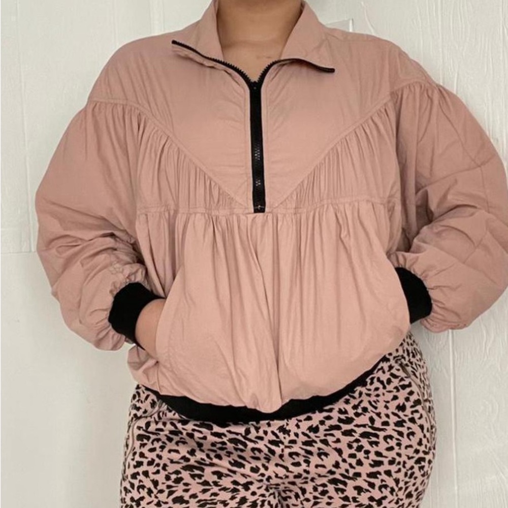 Forever 21 Women's Pink‎ and Black coat windbreaker